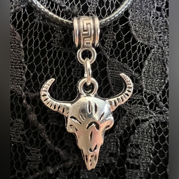 Steer Skull Spooky Necklace with a paranormal vibe - Picture 3 of 10